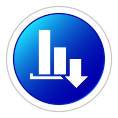 Bar Graph icon on a round button - StickerSeries N8