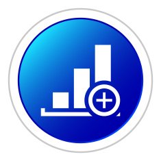 Bar Graph icon on a round button - StickerSeries N9
