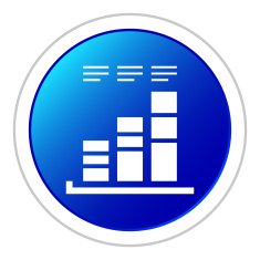 Bar Graph icon on a round button - StickerSeries N24