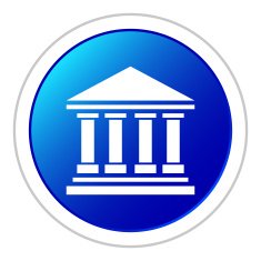 Bank icon on a round button - StickerSeries