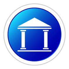 Bank icon on a round button - StickerSeries N3
