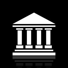 Bank icon on a black background - WhiteSeries