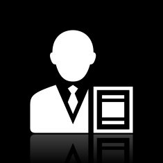 Businessman icon on a black background - WhiteSeries N9