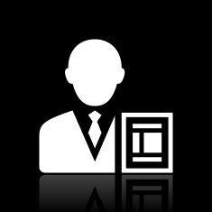 Businessman icon on a black background - WhiteSeries N11