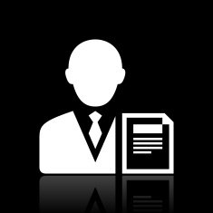 Businessman icon on a black background - WhiteSeries N12