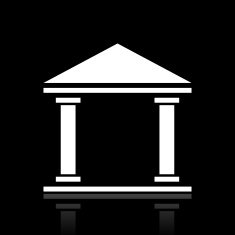Bank icon on a black background - WhiteSeries N3