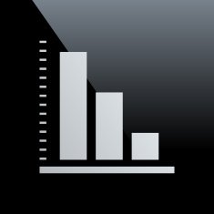 Bar Graph icon on a black background - CoreSeries N47