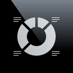 Donut Chart icon on a black background - CoreSeries