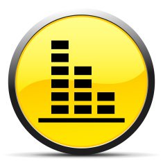 Bar Graph icon on a round button - CurveSeries N44