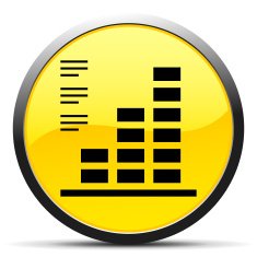 Bar Graph icon on a round button - CurveSeries N45