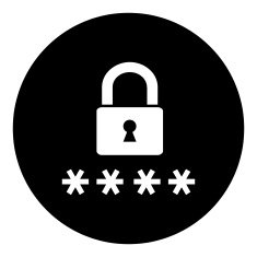 Security icon on a round button - DimSeries