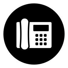 Office Telephone icon on a round button - DimSeries