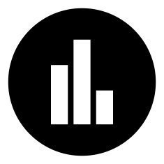Bar Graph icon on a round button - DimSeries N44