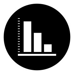 Bar Graph icon on a round button - DimSeries N47