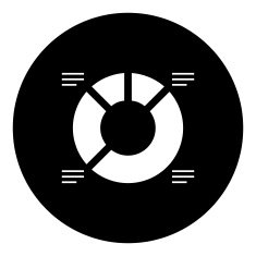 Donut Chart icon on a round button - DimSeries