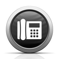 Office Telephone icon on a round button - ElectSeries