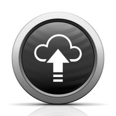 Cloud Computing icon on a round button - ElectSeries