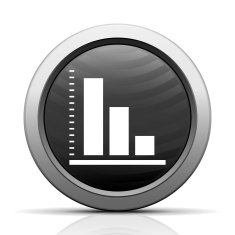 Bar Graph icon on a round button - ElectSeries N48