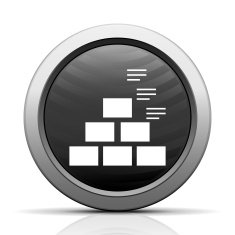 Pyramid icon on a round button - ElectSeries