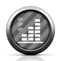 Bar Graph icon on a round button - EliteSeries N47