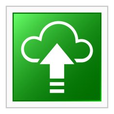 Cloud Computing icon on a square button - FlatSeries