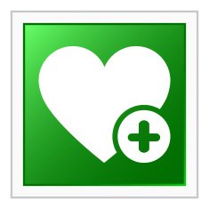 Heart icon on a square button - FlatSeries