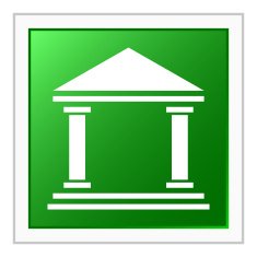 Bank icon on a square button - FlatSeries N4