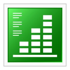 Bar Graph icon on a square button - FlatSeries N45