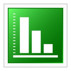 Bar Graph icon on a square button - FlatSeries N46