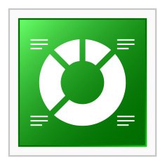 Donut Chart icon on a square button - FlatSeries