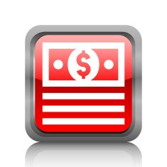Money icon on a square button - RubyRedSeries N2