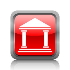 Bank icon on a square button - RubyRedSeries N4