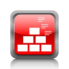 Pyramid icon on a square button - RubyRedSeries