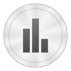 Bar Graph icon on a round button - SharpSeries N45