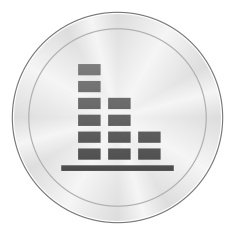 Bar Graph icon on a round button - SharpSeries N46