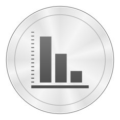 Bar Graph icon on a round button - SharpSeries N48