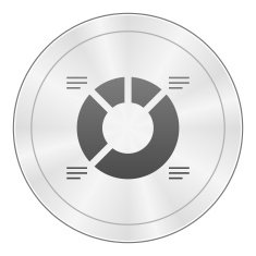 Donut Chart icon on a round button - SharpSeries