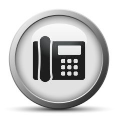 Office Telephone icon on a silver button - SilverSeries