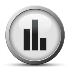 Bar Graph icon on a silver button - SilverSeries N45