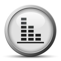Bar Graph icon on a silver button - SilverSeries N46