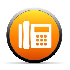 Office Telephone icon on a round button - SimpleSeries