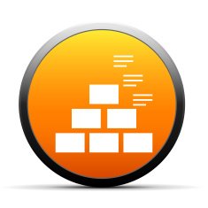 Pyramid icon on a round button - SimpleSeries