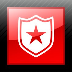 Shield icon on a square button - SleekSeries