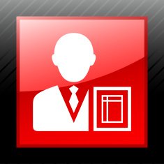 Businessman icon on a square button - SleekSeries N15