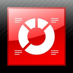 Donut Chart icon on a square button - SleekSeries