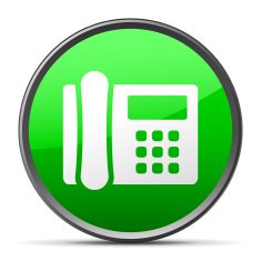 Office Telephone icon on a round button - SlenderSeries