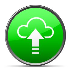 Cloud Computing icon on a round button - SlenderSeries