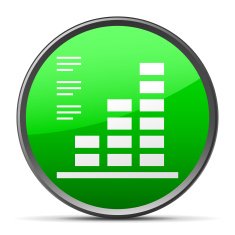 Bar Graph icon on a round button - SlenderSeries N47