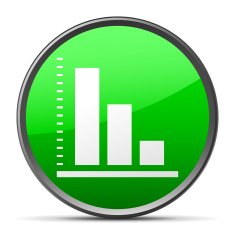 Bar Graph icon on a round button - SlenderSeries N48