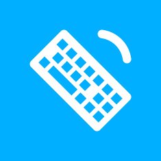 Computer Keyboard icon on a blue background - SmoothSeries
